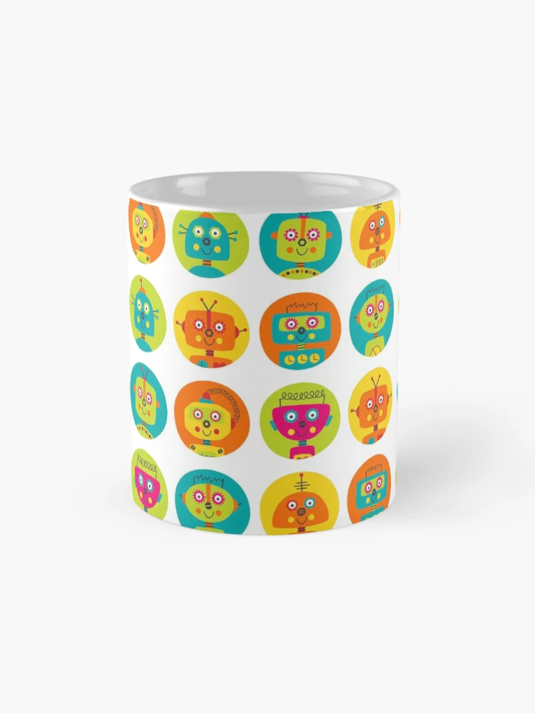 Thumbnail 4 of 6, Coffee Mug, Robot Kids Pattern designed and sold by PatternTale.