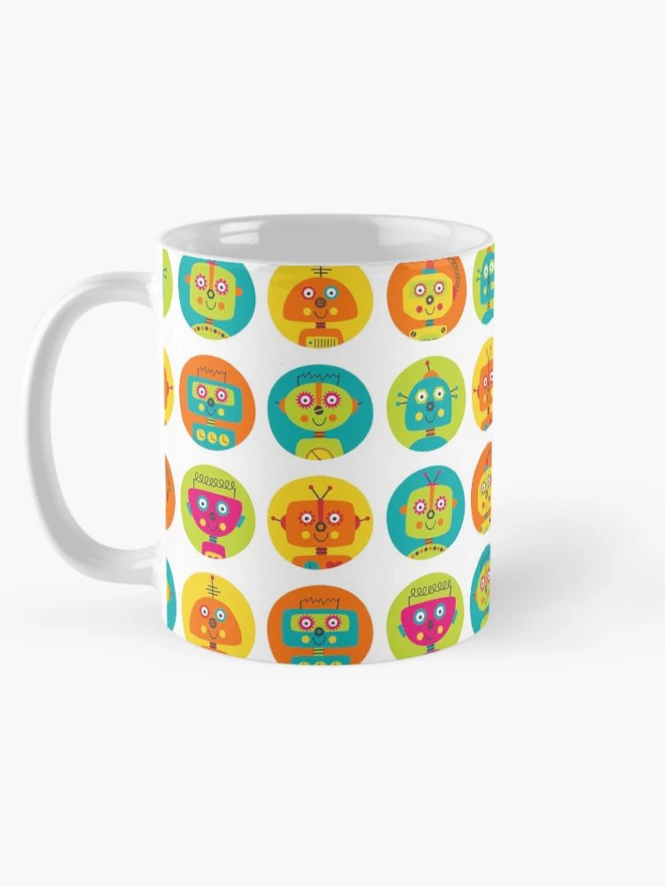 Thumbnail 5 of 6, Coffee Mug, Robot Kids Pattern designed and sold by PatternTale.