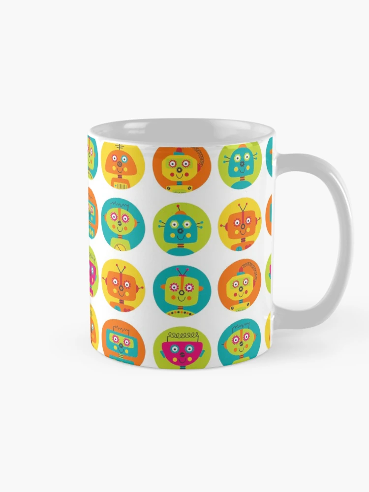 Thumbnail 3 of 6, Coffee Mug, Robot Kids Pattern designed and sold by PatternTale.