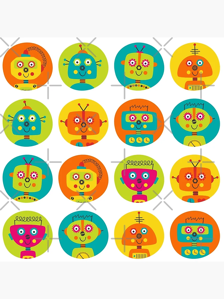 Thumbnail 3 of 3, Poster, Robot Kids Pattern designed and sold by PatternTale.