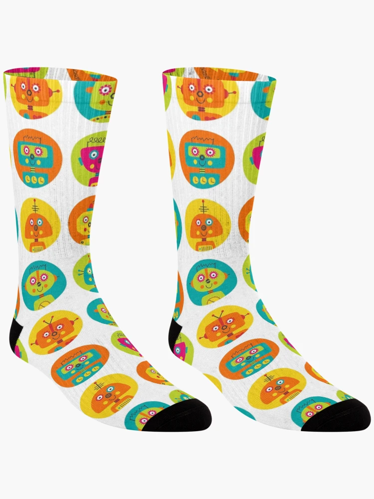 Thumbnail 3 of 5, Socks, Robot Kids Pattern designed and sold by PatternTale.