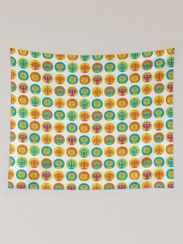 Thumbnail 2 of 3, Tapestry, Robot Kids Pattern designed and sold by PatternTale.