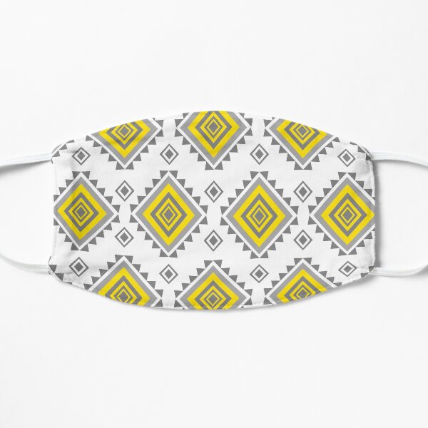 Geometric Ethnic Aztec American African textile tribal ikat digital paper mandalas motif native bohemian carpet Flat Mask