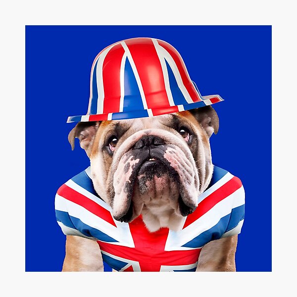 Artikel-Vorschau von Patriotische Bulldogge, die Union Jack Hat trägt, designt und verkauft von ArdeaOnline.