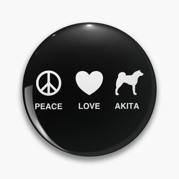 Item preview, Peace Love Akita white text designed and sold by FuugoShop.
