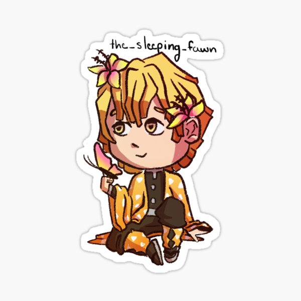 Zenitsu with Stargazer Lillies Sticker