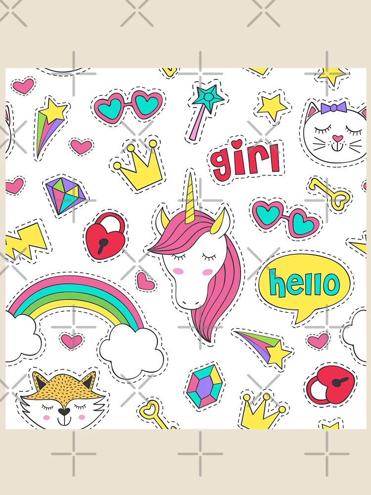 Thumbnail 4 of 4, Relaxed T-Shirt, Sticker Collection Pattern designed and sold by PatternTale.