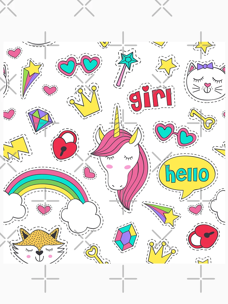 Thumbnail 4 of 4, V-Neck T-Shirt, Sticker Collection Pattern designed and sold by PatternTale.