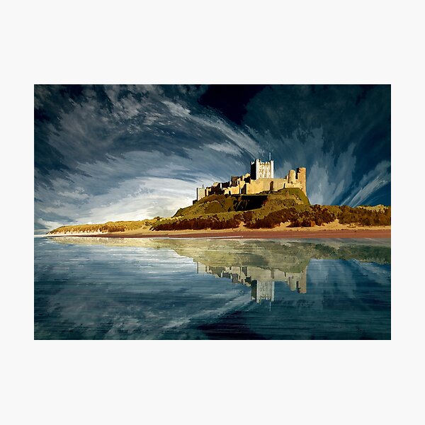 Item preview, Bamburgh Castle Sky Northumberland designed and sold by Stormswept.