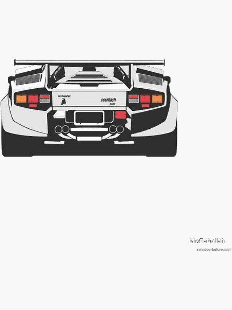 Lamborghini Countach Design Sticker Sticker for Sale by MoGaballah