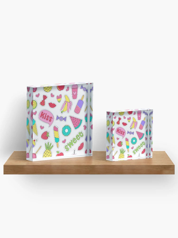 Thumbnail 3 of 5, Acrylic Block, Sticker Food Collection Pattern designed and sold by PatternTale.
