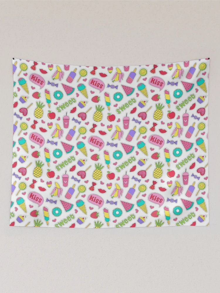 Thumbnail 2 of 3, Tapestry, Sticker Food Collection Pattern designed and sold by PatternTale.
