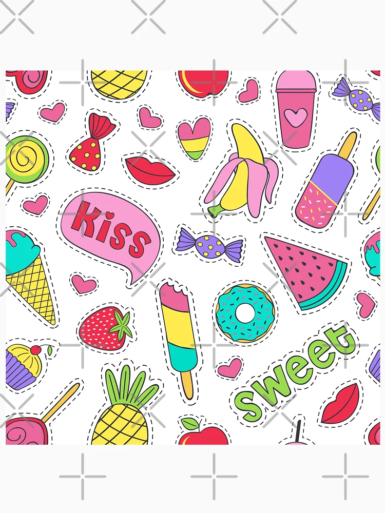 Thumbnail 6 of 6, Pullover Hoodie, Sticker Food Collection Pattern designed and sold by PatternTale.