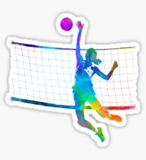 Woman volleyball player in watercolor Sticker