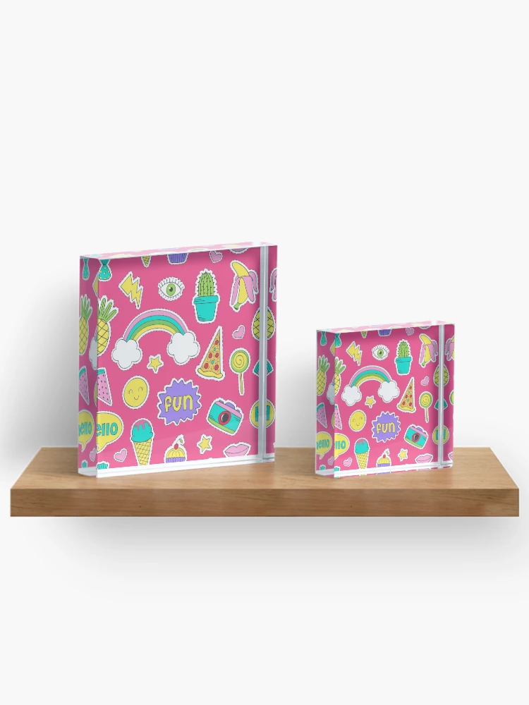 Thumbnail 3 of 5, Acrylic Block, Cute Sticker Collection Pattern designed and sold by PatternTale.