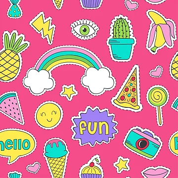 Artwork thumbnail, Cute Sticker Collection Pattern by PatternTale