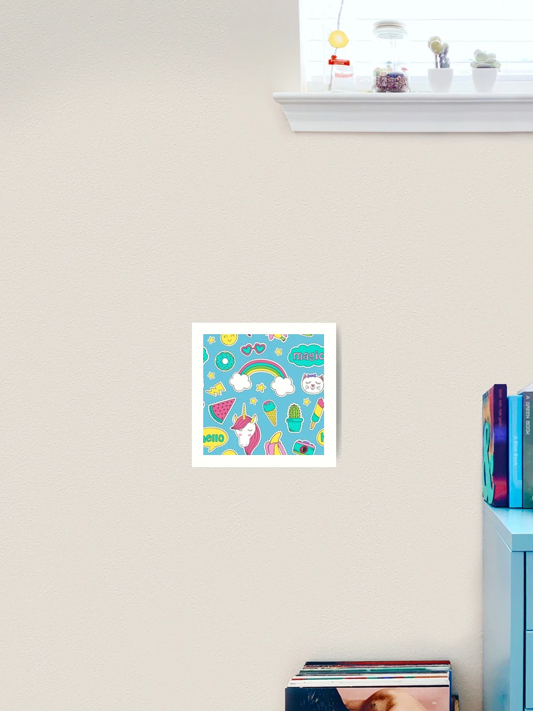 Thumbnail 2 of 3, Art Print, Cute Sticker Collection Pattern designed and sold by PatternTale.