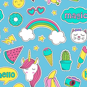 Artwork thumbnail, Cute Sticker Collection Pattern by PatternTale