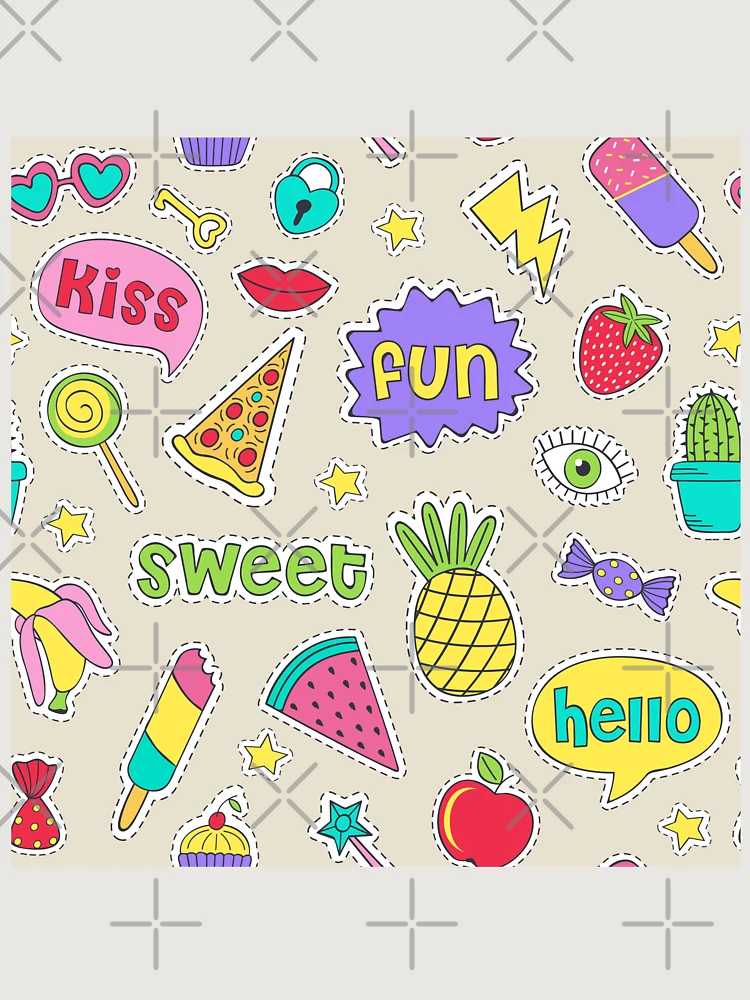 Thumbnail 6 of 6, Premium Oversized Hoodie, Sticker Food Collection Pattern designed and sold by PatternTale.