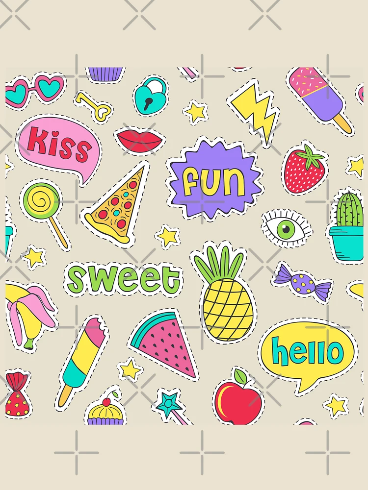 Thumbnail 4 of 4, Relaxed T-Shirt, Sticker Food Collection Pattern designed and sold by PatternTale.