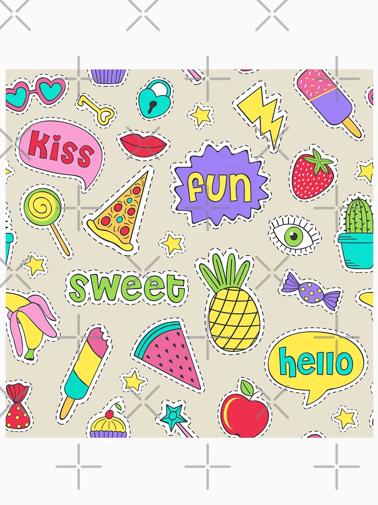 Thumbnail 7 of 7, Classic T-Shirt, Sticker Food Collection Pattern designed and sold by PatternTale.