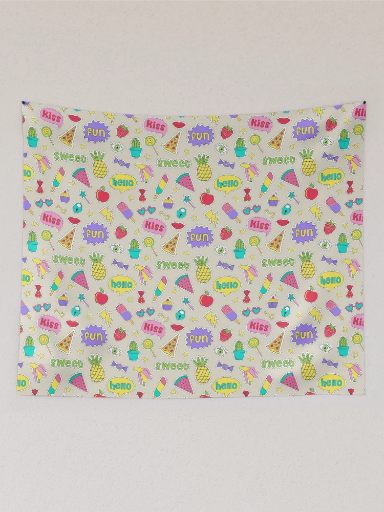 Thumbnail 2 of 3, Tapestry, Sticker Food Collection Pattern designed and sold by PatternTale.