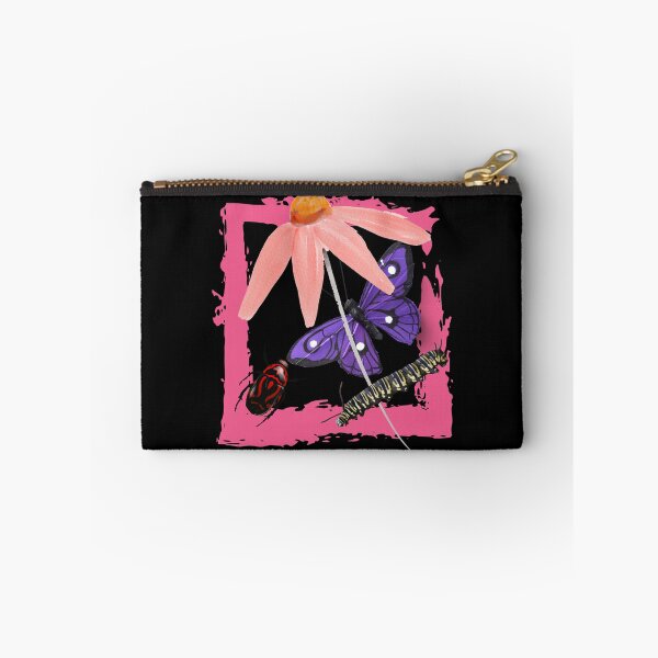 Item preview, Pink Coneflower Watercolor & Purple Butterfly With Red Beetle Design designed and sold by EarthArtDesigns.