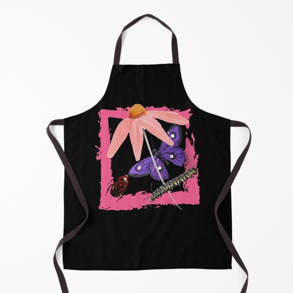 Item preview, Pink Coneflower Watercolor & Purple Butterfly With Red Beetle Design designed and sold by EarthArtDesigns.