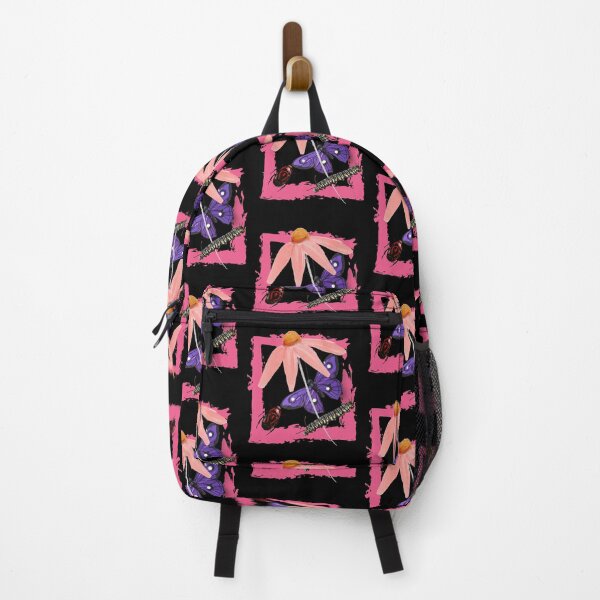 Item preview, Pink Coneflower Watercolor & Purple Butterfly With Red Beetle Design designed and sold by EarthArtDesigns.