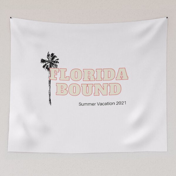 Item preview, Copy of Florida Bound palm tree gray red outline wording #SummerVacation2021 designed and sold by GeoTeasters.