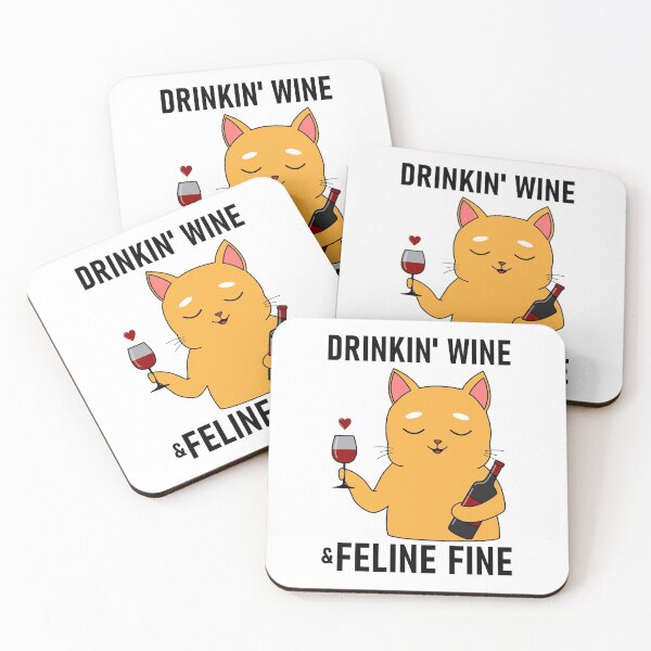 Item preview, Drinkin' Wine and Feline fine designed and sold by pawsomelove.