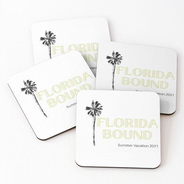 Item preview, Florida Bound palm tree green outline wording #SummerVacation2021 designed and sold by GeoTeasters.