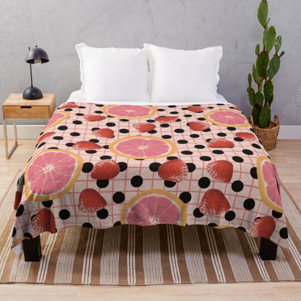 Item preview, Fierce Fruit - Kitchen Decor - Grapefruits and Strawberries - Citrus Lovers - Pink and Red - Citrus and Berries designed and sold by davidhydefierce.