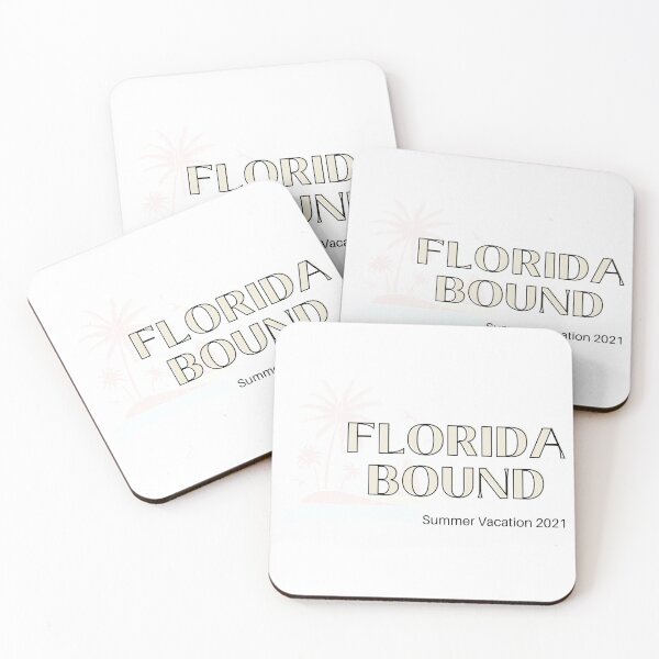 Item preview, Florida Bound palm tree black wording #SummerVacation2021 designed and sold by GeoTeasters.