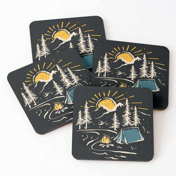 Item preview, campfire and tent and mountain river designed and sold by zaher97.