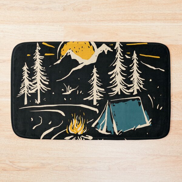 Item preview, campfire and tent and mountain river designed and sold by zaher97.
