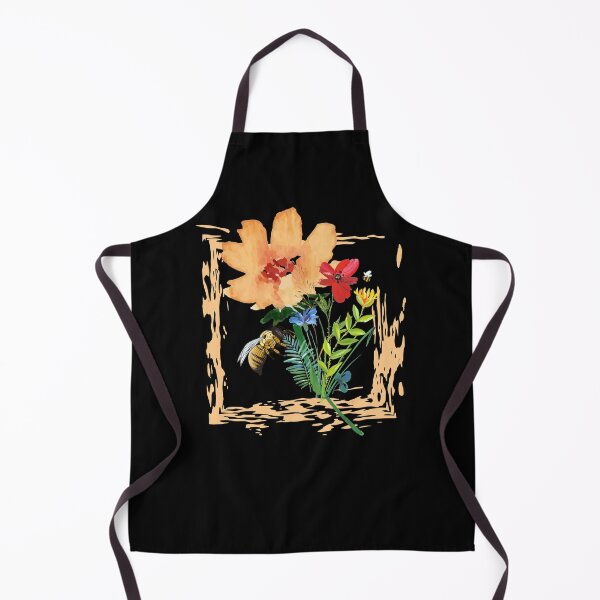 Item preview, Peach Wildflower Watercolor Bouquet With Bee Pollinating Design designed and sold by EarthArtDesigns.