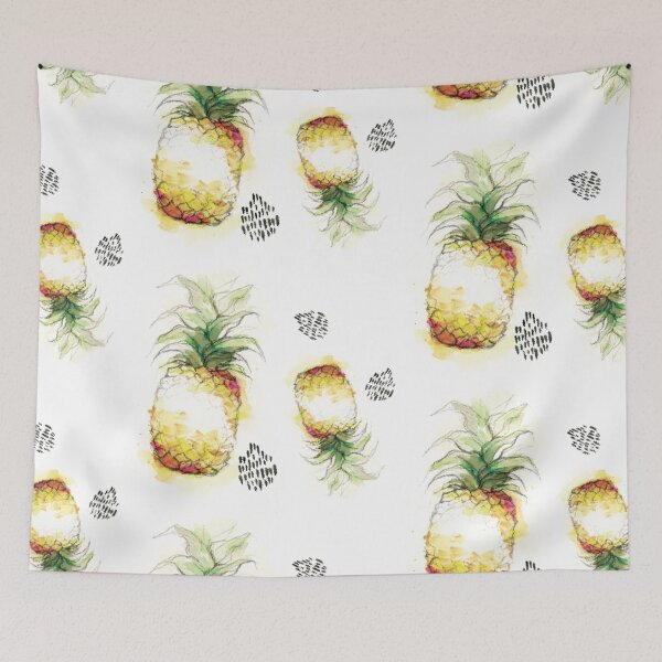 Item preview, Pineapple watercolor pattern designed and sold by tessakatecreate.
