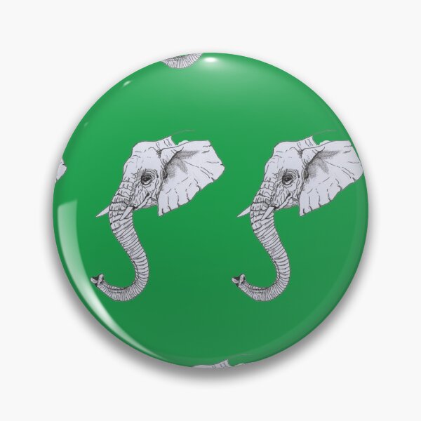 Item preview, Ink drawing of an Elephant on a green background designed and sold by AlterornateArt.