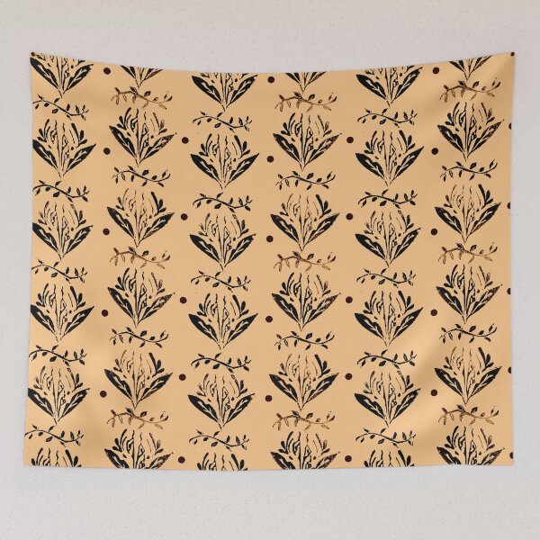 Item preview, Cala Lily stamp pattern - in orange designed and sold by BrandNameNerd.