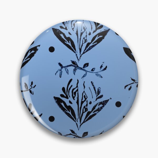 Item preview, Cala Lily stamp pattern - in blue designed and sold by BrandNameNerd.