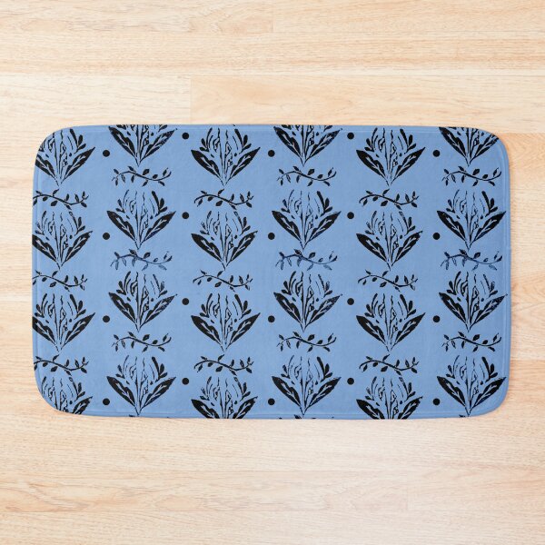 Item preview, Cala Lily stamp pattern - in blue designed and sold by BrandNameNerd.