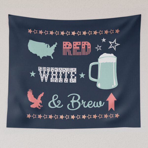 Item preview, Red, White, and Brew Fourth of July Beer designed and sold by Akvauter.
