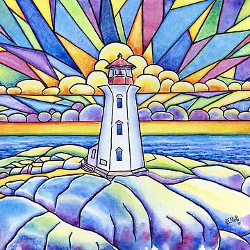 Artwork thumbnail, Ocean Sky - Peggy's Cove Bright and Inspirational by kevinart1
