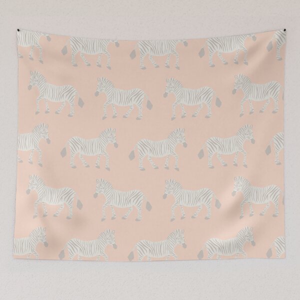 Item preview, Zebra Parade - Gray Cream and Blush designed and sold by fancyashell.