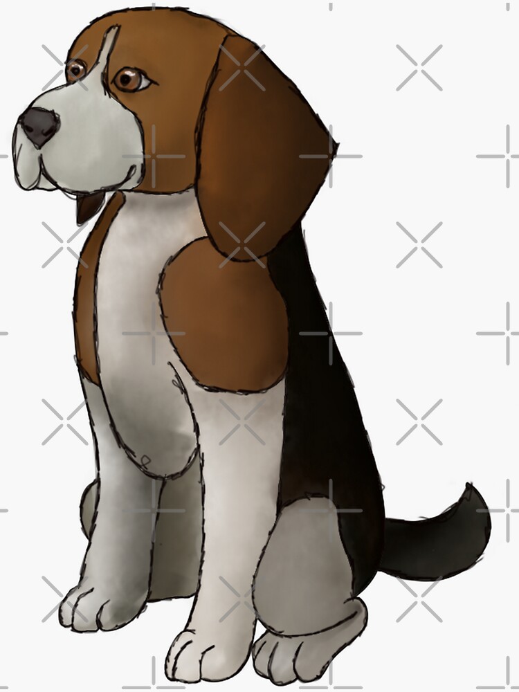 "Cartoon Beagle" Sticker by Askur2000 | Redbubble