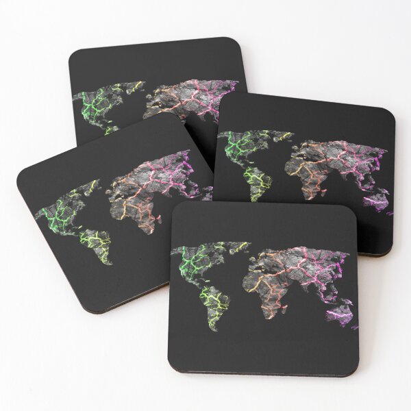 Item preview, world map rainbow lava cracking designed and sold by jc007.