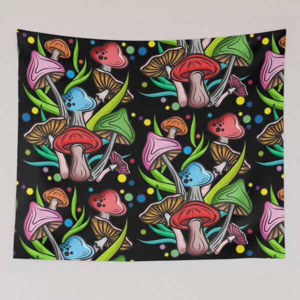 Item preview, Colorful Mushroom doodles designed and sold by Soumita.