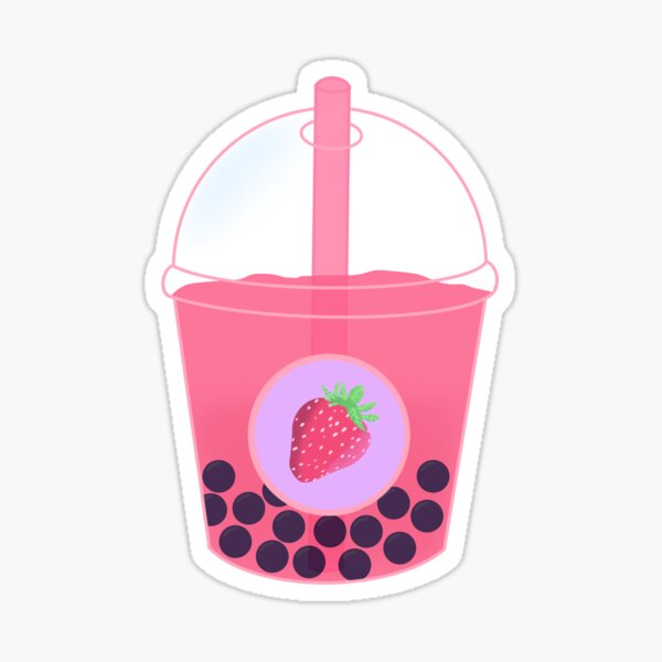 Strawberry boba Sticker