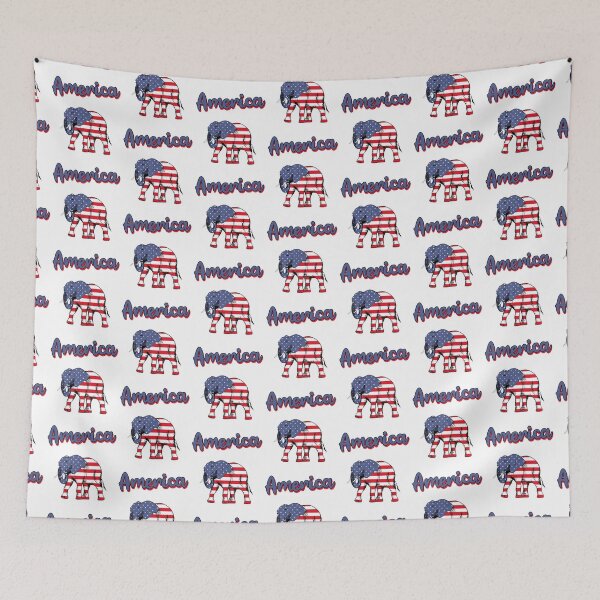 Item preview, America Flag Elephant illustration patriotic | 4th of July celebrations patriotic | USA Independence day | Born in America designed and sold by Violet Treasures.